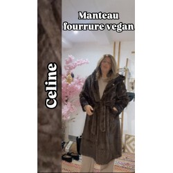 Manteau long Fourrure vegan...