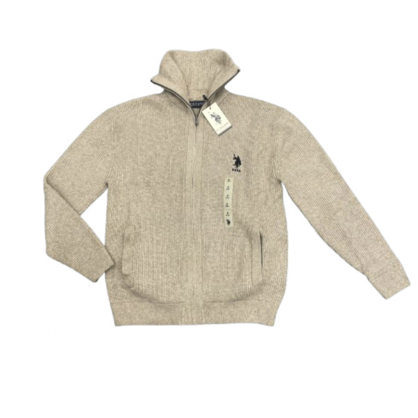 Gilet zippé grosse maille manche longue uspa